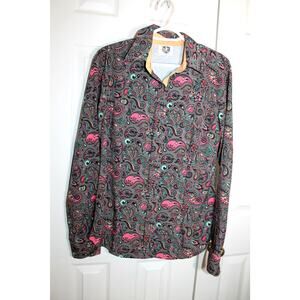 Royal Highness Equestrian Paisley Microfiber LS Show Shirt sz L